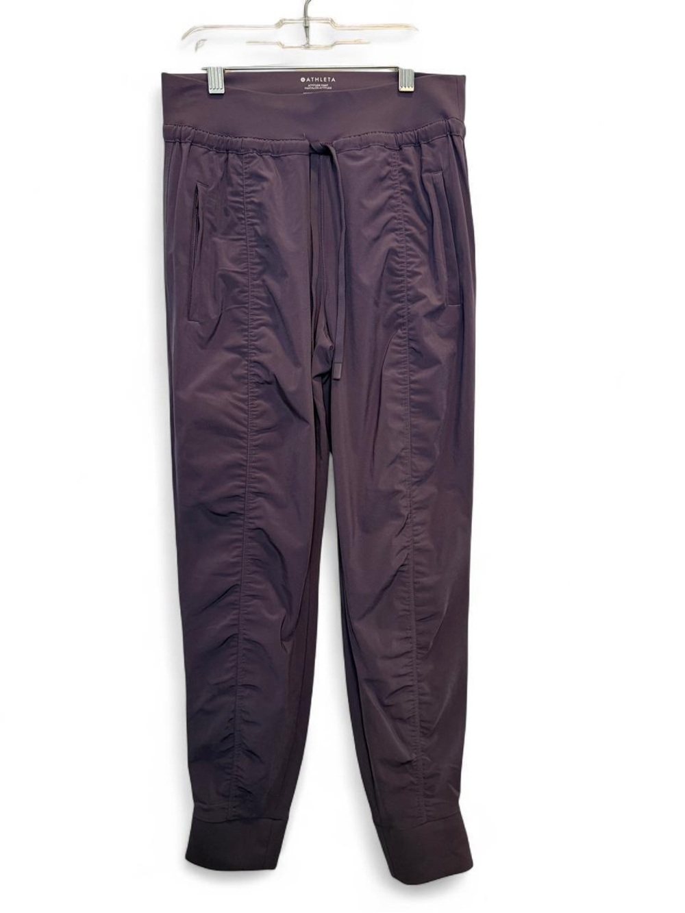 Athleta Attitude Ruched Joggers Purple Petite 2P Sporty Activewear Athleisure